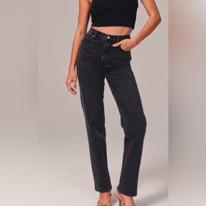 Black Abercrombie 90’s straight ultra high rise new